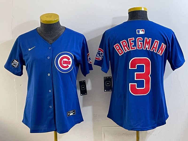 Youth 2026 Chicago Cubs #3 Bregman Blue Game Nike MLB Jersey style 005